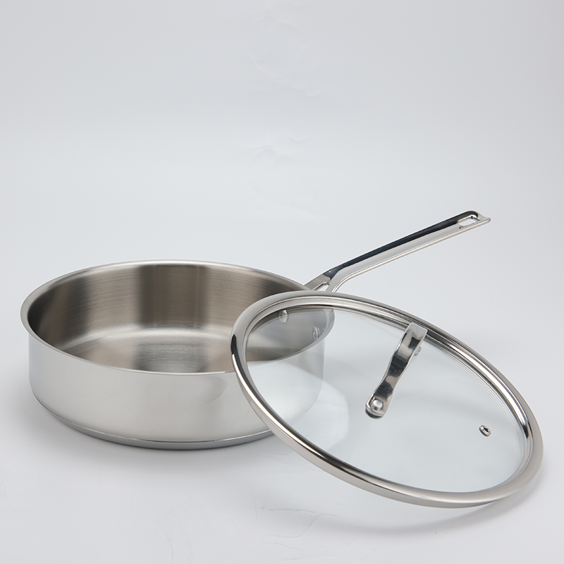 Großhandel mit 10-teiligen Töpfen und Pfannen aus rostfreiem Stahl mit schlagfestem Boden und ungiftigem Küchenkochgeschirr-Set mit goldenem Griff