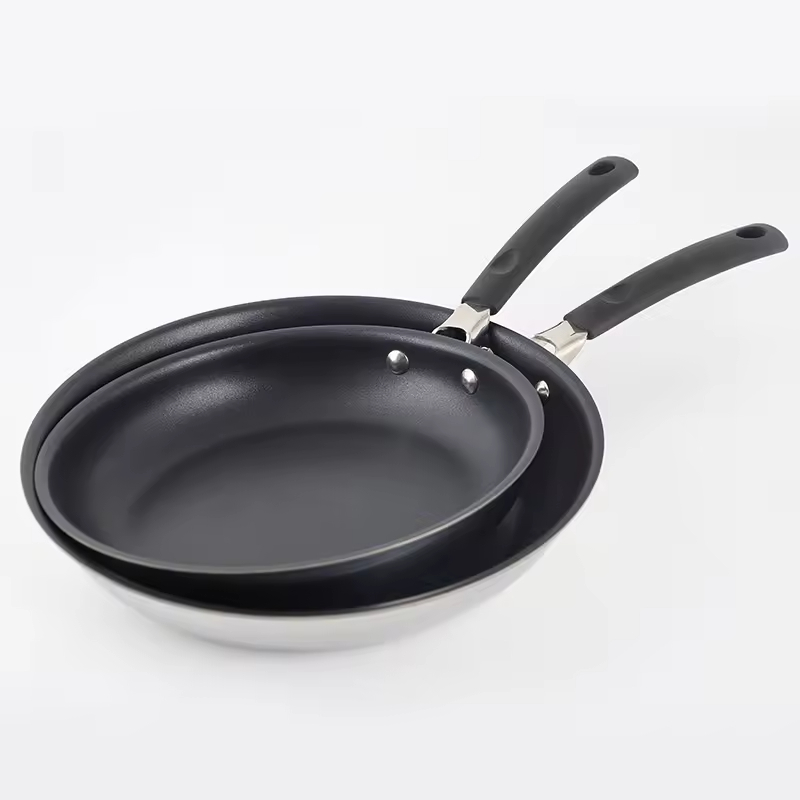 High Quitity 9-teiliges dreilagiges Edelstahl-Küchengeschirr-Kochtopf-Kochgeschirr-Set mit Deckel aus gehärtetem Glas
