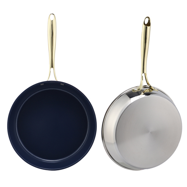 Heißer Verkauf Großhandel 3 Schicht Basis Edelstahl Pfanne 20/24/26/28 cm 8 Zoll/10 Zoll/12 Zoll Keramik Antihaft-Kochgeschirr Bratpfanne