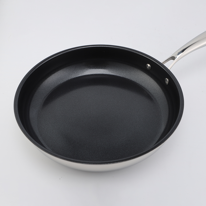 Heißer Verkauf Großhandel 3 Schicht Basis Edelstahl Pfanne 20/24/26/28 cm 8 Zoll/10 Zoll/12 Zoll Keramik Antihaft-Kochgeschirr Bratpfanne