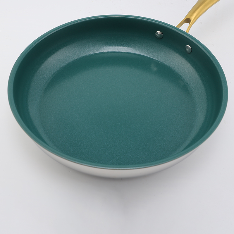 Heißer Verkauf Großhandel 3 Schicht Basis Edelstahl Pfanne 20/24/26/28 cm 8 Zoll/10 Zoll/12 Zoll Keramik Antihaft-Kochgeschirr Bratpfanne