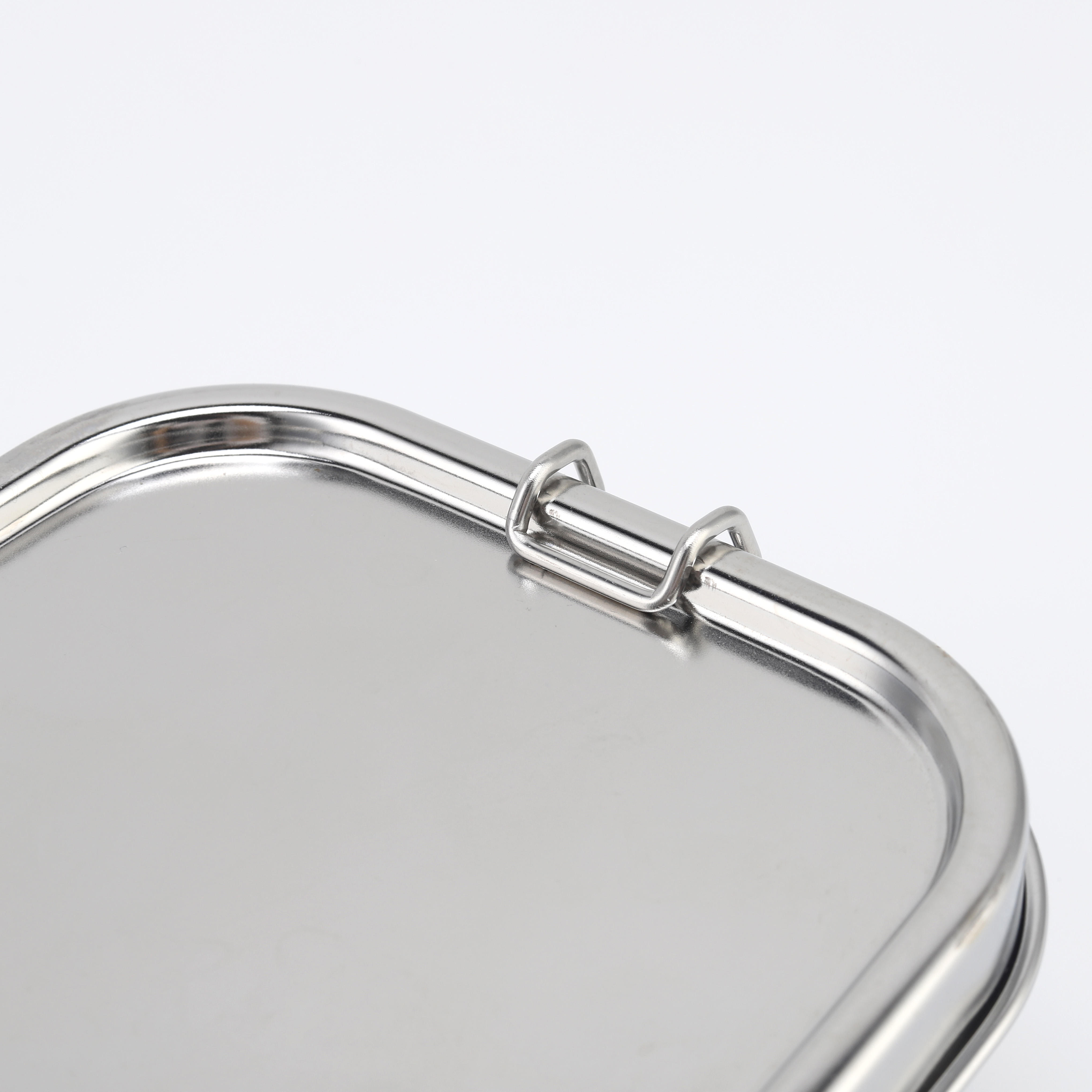 Neue Edelstahl-Sandwichbox, Schule, Metall, Bento-Lunchbox, Kinder-Lebensmittelbehälter mit Deckel, mit auslaufsicherem Deckel