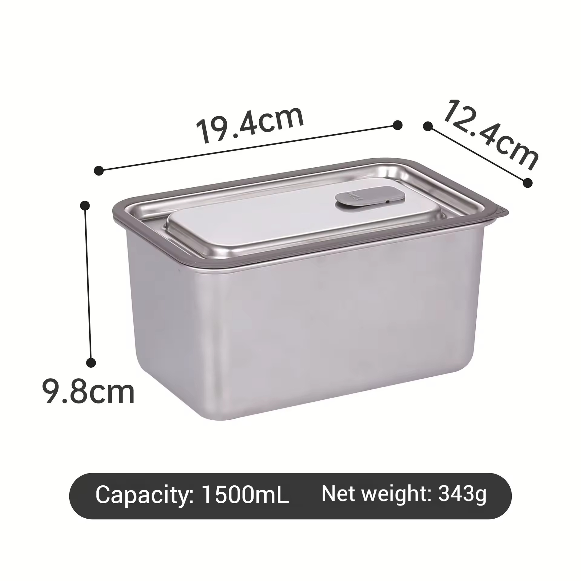 Design 304 Edelstahl Frischhalte-Lunchbox, Edelstahldeckel, auslaufsichere Heizung, mikrowellenversiegelte Box in Lebensmittelqualität