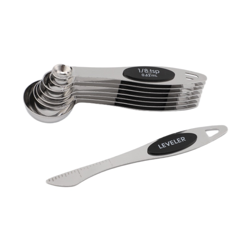 Magnetisches Messlöffel-Set aus Edelstahl mit Nivellierer zum Backen und Löffel