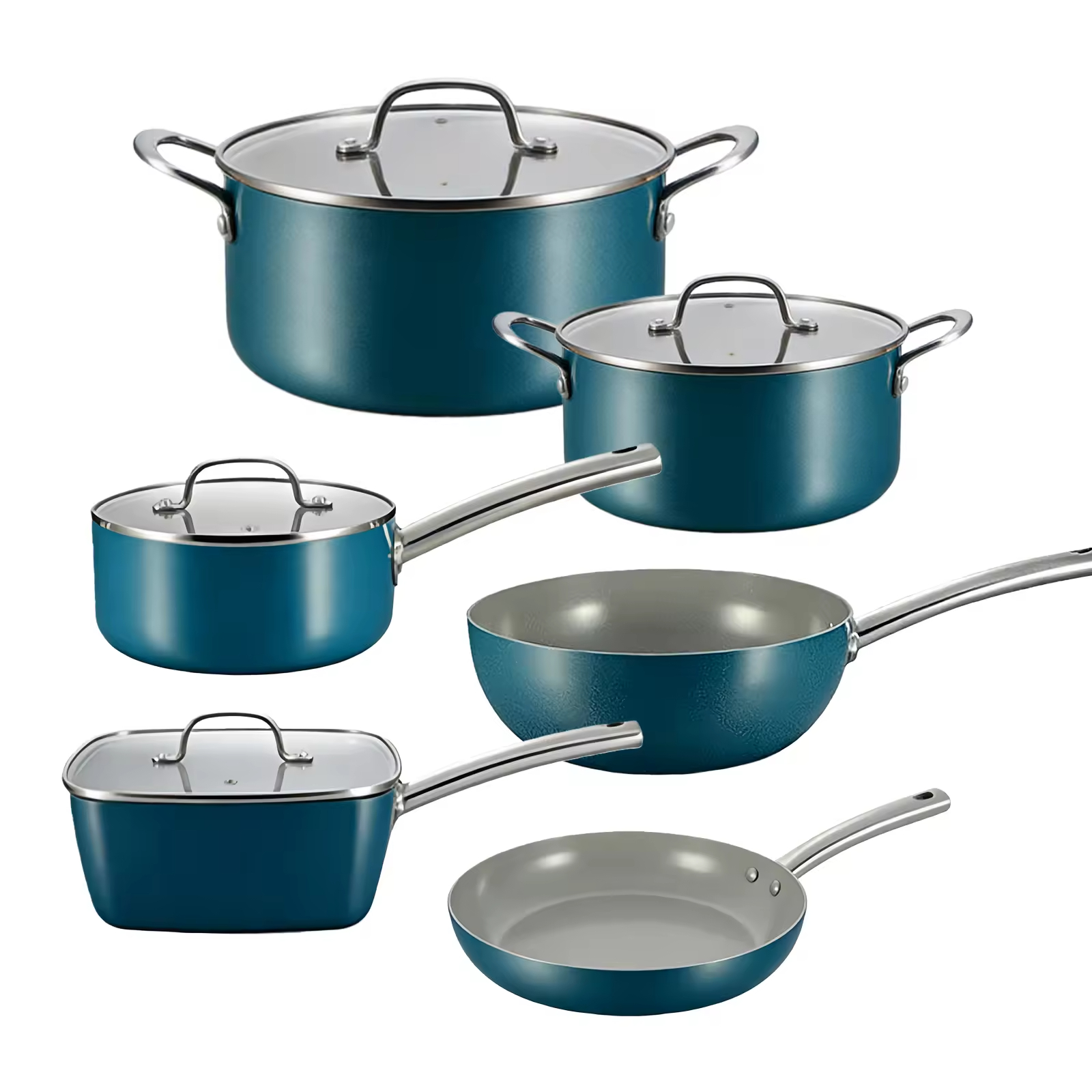 Factory Aluminium-Keramik-Antihaft-Bratpfanne, Eierpfanne, Omelettpfanne, Kochgeschirr aus Stein, Kochpfanne, PFOA-frei, kompatibel mit Induktion