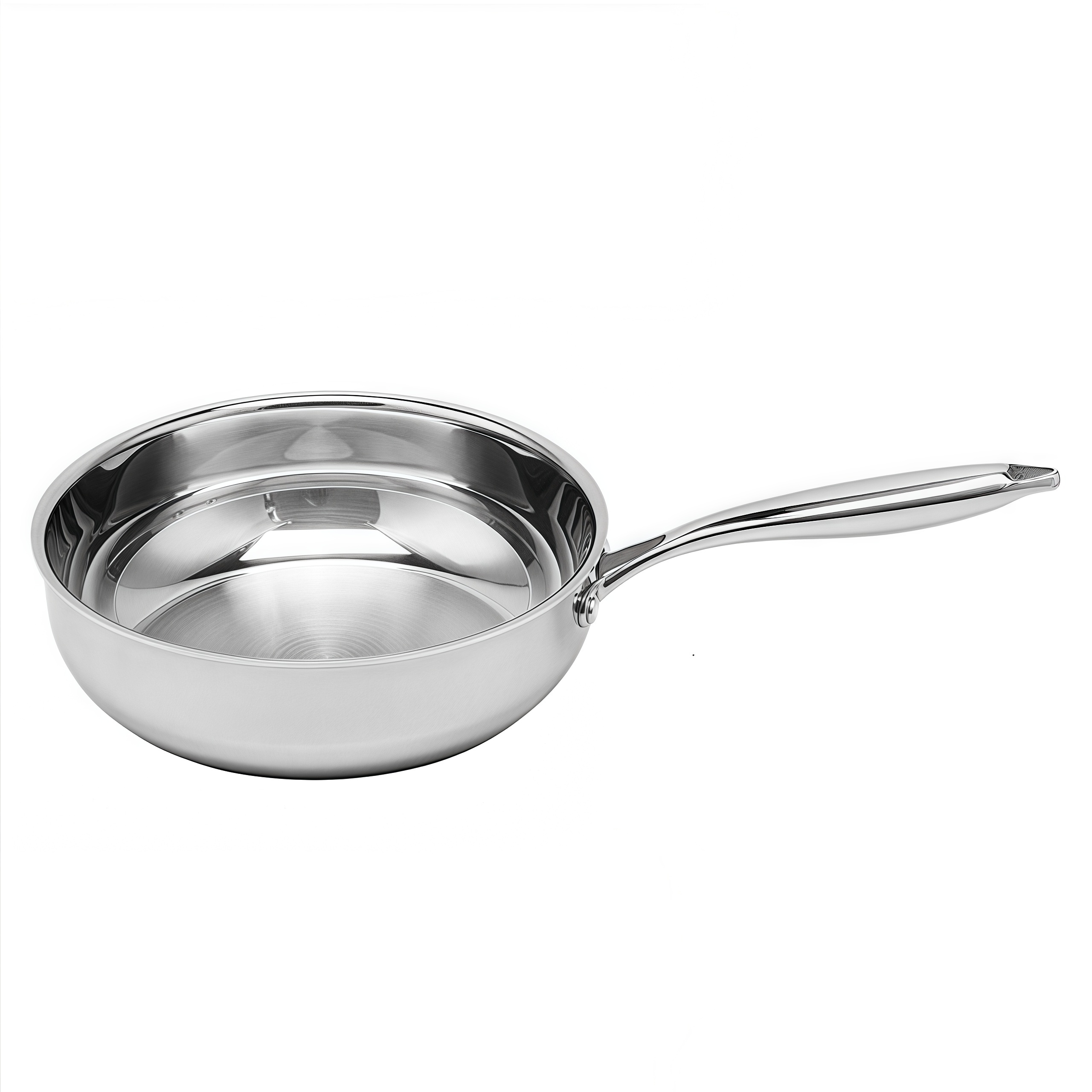 Hybrider TriPly-Edelstahl-Antihaft-Wok mit Griff, ohne Beschichtung, antihaftbeschichtetes Kochgeschirr, unterstützt ODM/OEM, ungiftig, ohne PFAS. PFAS
