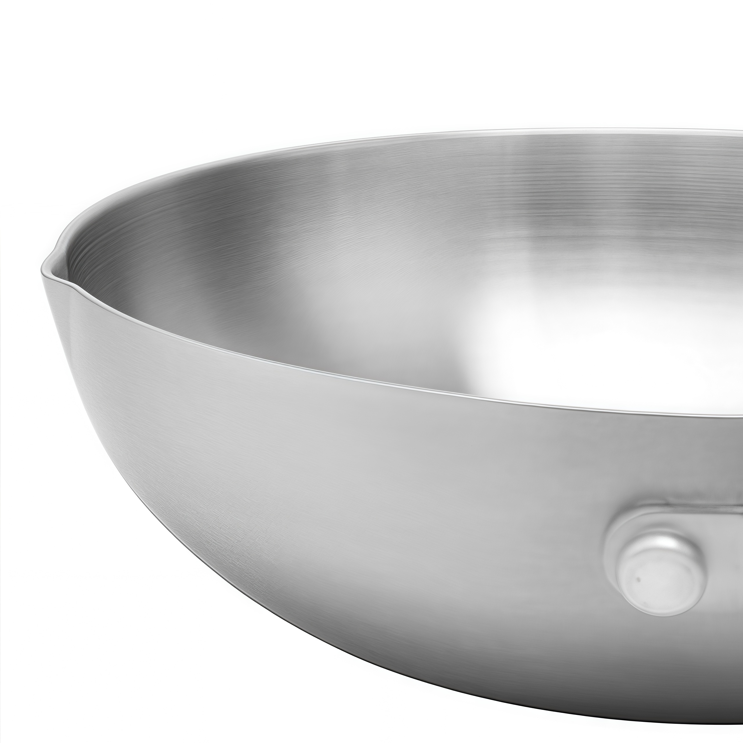 Hybrider TriPly-Edelstahl-Antihaft-Wok mit Griff, ohne Beschichtung, antihaftbeschichtetes Kochgeschirr, unterstützt ODM/OEM, ungiftig, ohne PFAS. PFAS
