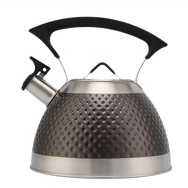 3L Pfeifender Teekessel aus Edelstahl mit ergonomischem Klappgriff, neue Design-Teekannen für den Gasherd