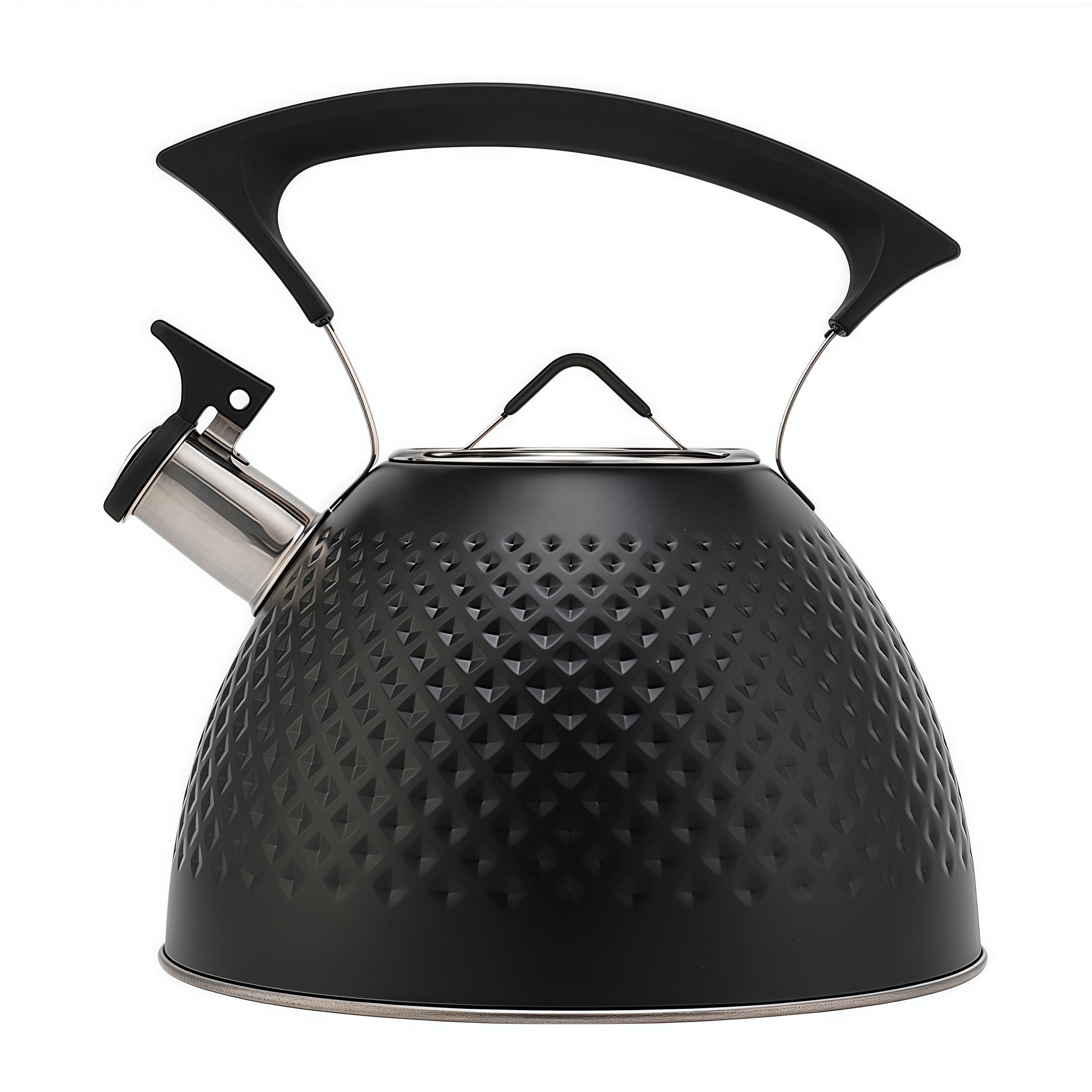 3L Pfeifender Teekessel aus Edelstahl mit ergonomischem Klappgriff, neue Design-Teekannen für den Gasherd