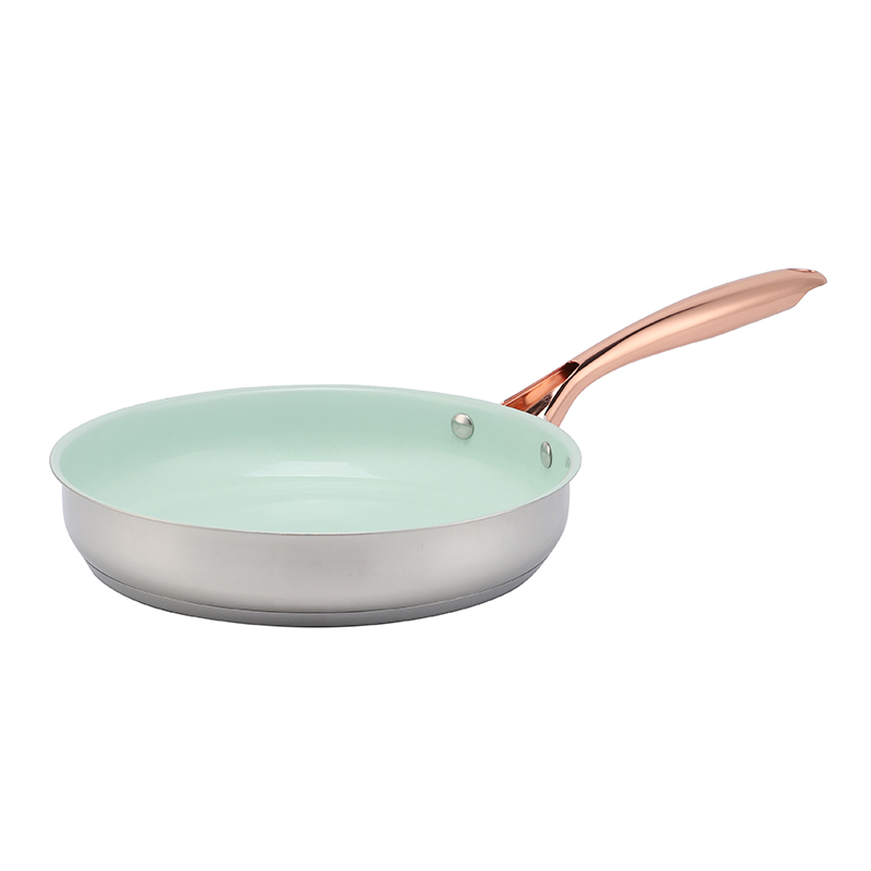 Heißer Verkauf Großhandel 3 Schicht Basis Edelstahl Pfanne 20/24/26/28 cm 8 Zoll/10 Zoll/12 Zoll Keramik Antihaft-Kochgeschirr Bratpfanne