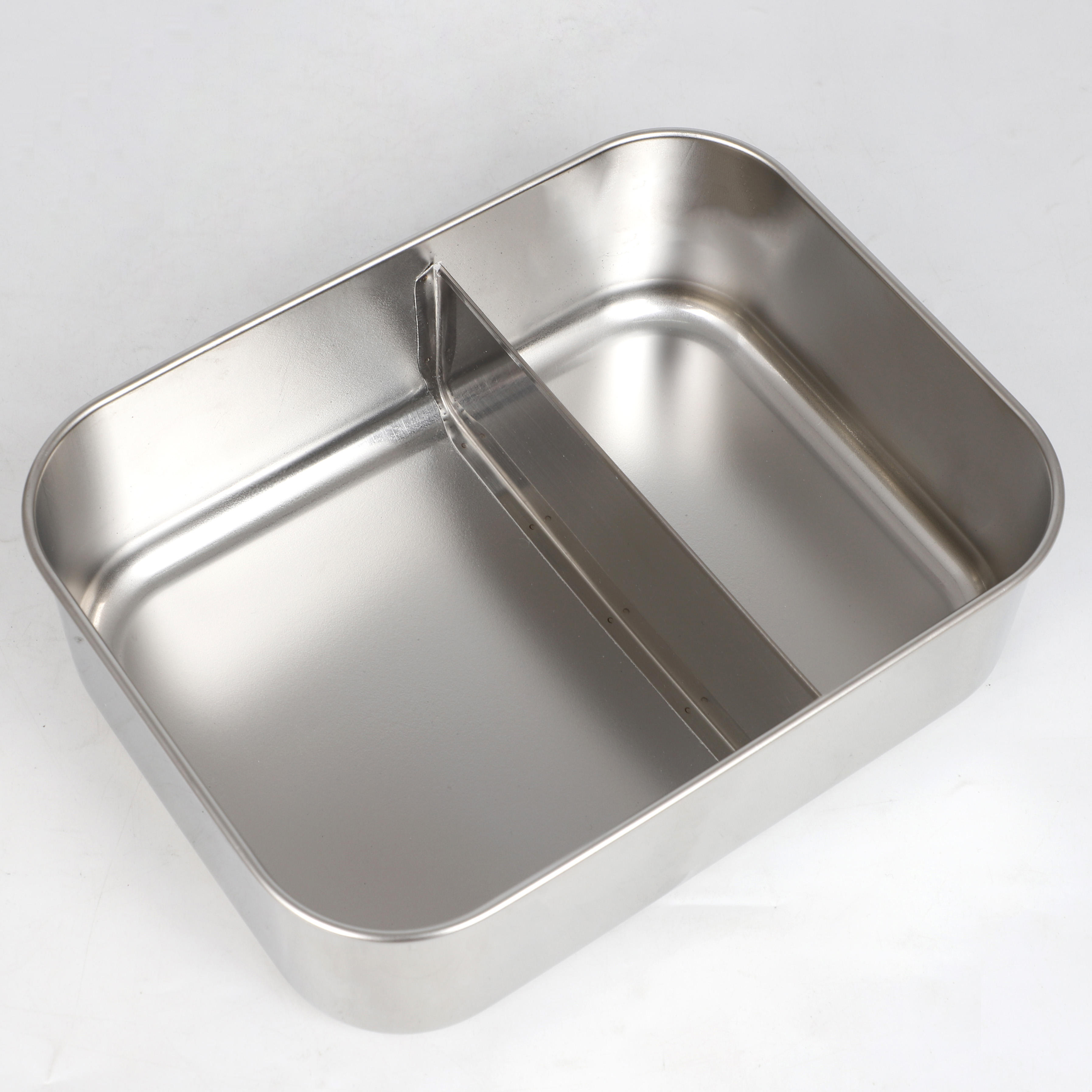 Neue Edelstahl-Sandwichbox, Schule, Metall, Bento-Lunchbox, Kinder-Lebensmittelbehälter mit Deckel, mit auslaufsicherem Deckel