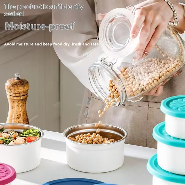 Neues Design 304 Edelstahl Frischhalte-Lunchbox Silikonhülle Auslaufsichere Heizung Lebensmittelqualität Mikrowellenversiegelte Box