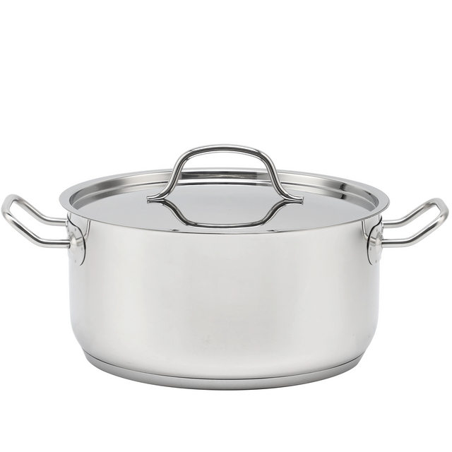 Großhandel mit kundenspezifischen Suppentöpfen aus Edelstahl, induktionssicheren Töpfen und Pfannen, ungiftigem Küchenkochgeschirr-Set mit Edelstahldeckel
