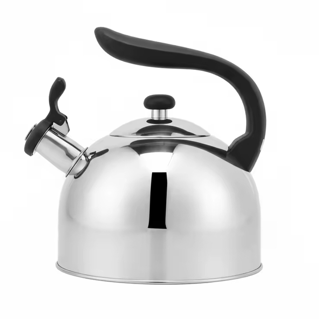 Fabrik-Großhandel 2,5 l pfeifender Teekessel Topf Cool-Touch-Griff Edelstahl-Heißwasser-Teekanne für ALLE Herdplatten