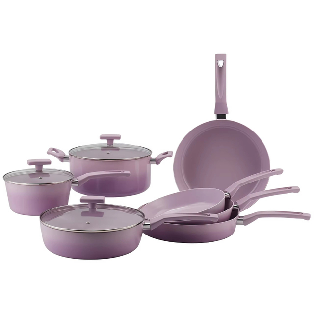 10-teiliges, anpassbares Keramik-Antihaft-Pfannen- und Töpfe-Set, Induktions-Kochgeschirr-Set aus Aluminiumguss, Keramik-Kochgeschirr-Set, Töpfe und Pfannen-Set