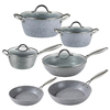 10-teiliges Kochtopf-Set aus recyceltem, schwerem, antihaftbeschichtetem Aluminium für die Küche zu Hause mit Stahlgriff, leicht zu reinigen, Marmor-Finish