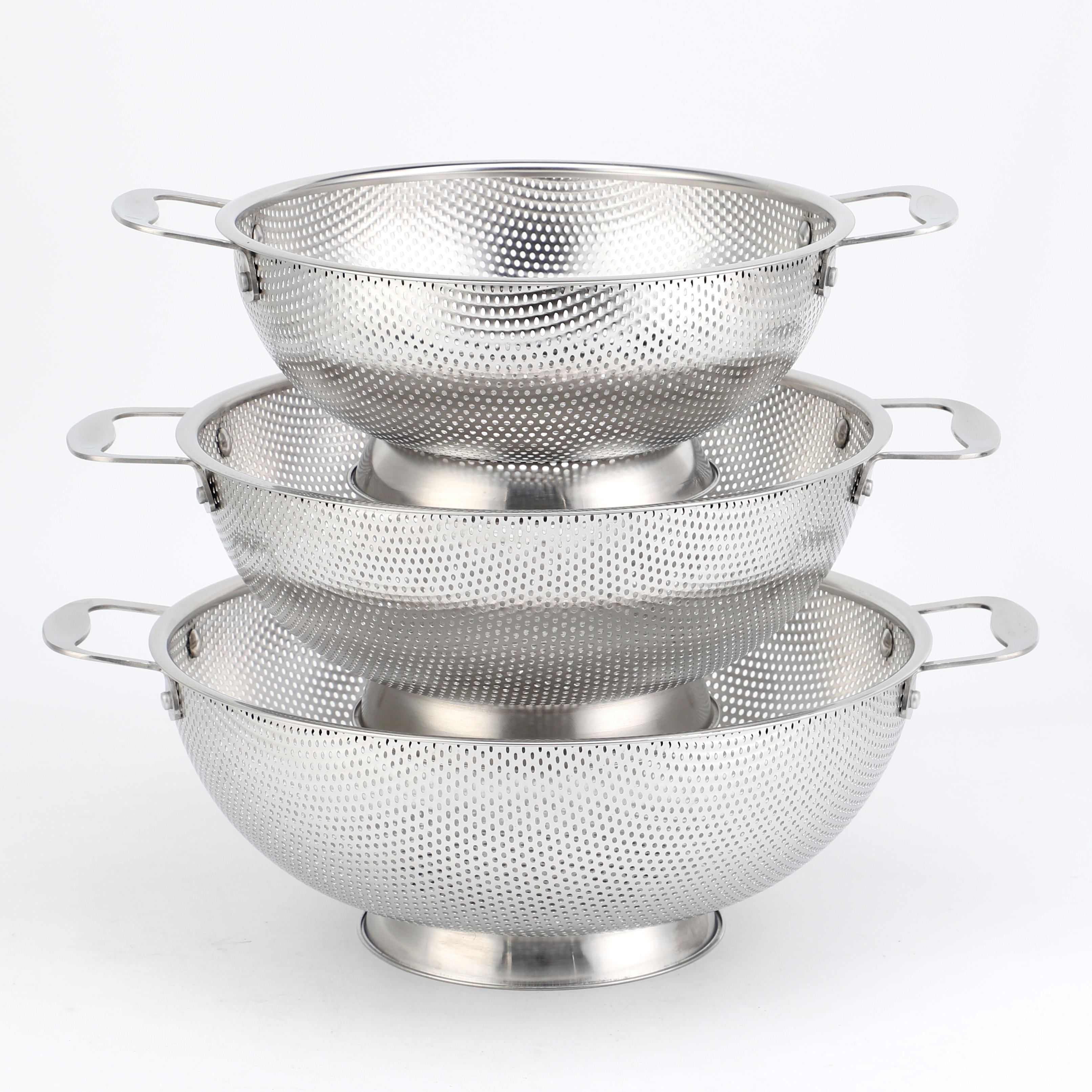 Neue Obst Gemüse Küche Sieb Siebe Set Edelstahl Abfluss Waschen Lagerung Abfluss Korb Edelstahl Mesh Sieb