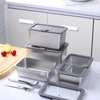 Design 304 Edelstahl Frischhalte-Lunchbox Glasabdeckung Auslaufsichere Heizung Lebensmittelqualität Mikrowellenversiegelte Box