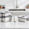 Neues Design 304 Edelstahl Frischhalte-Lunchbox Vakuumdichtungsdeckel Auslaufsichere Heizung in Lebensmittelqualität mit elektrischer Pumpe