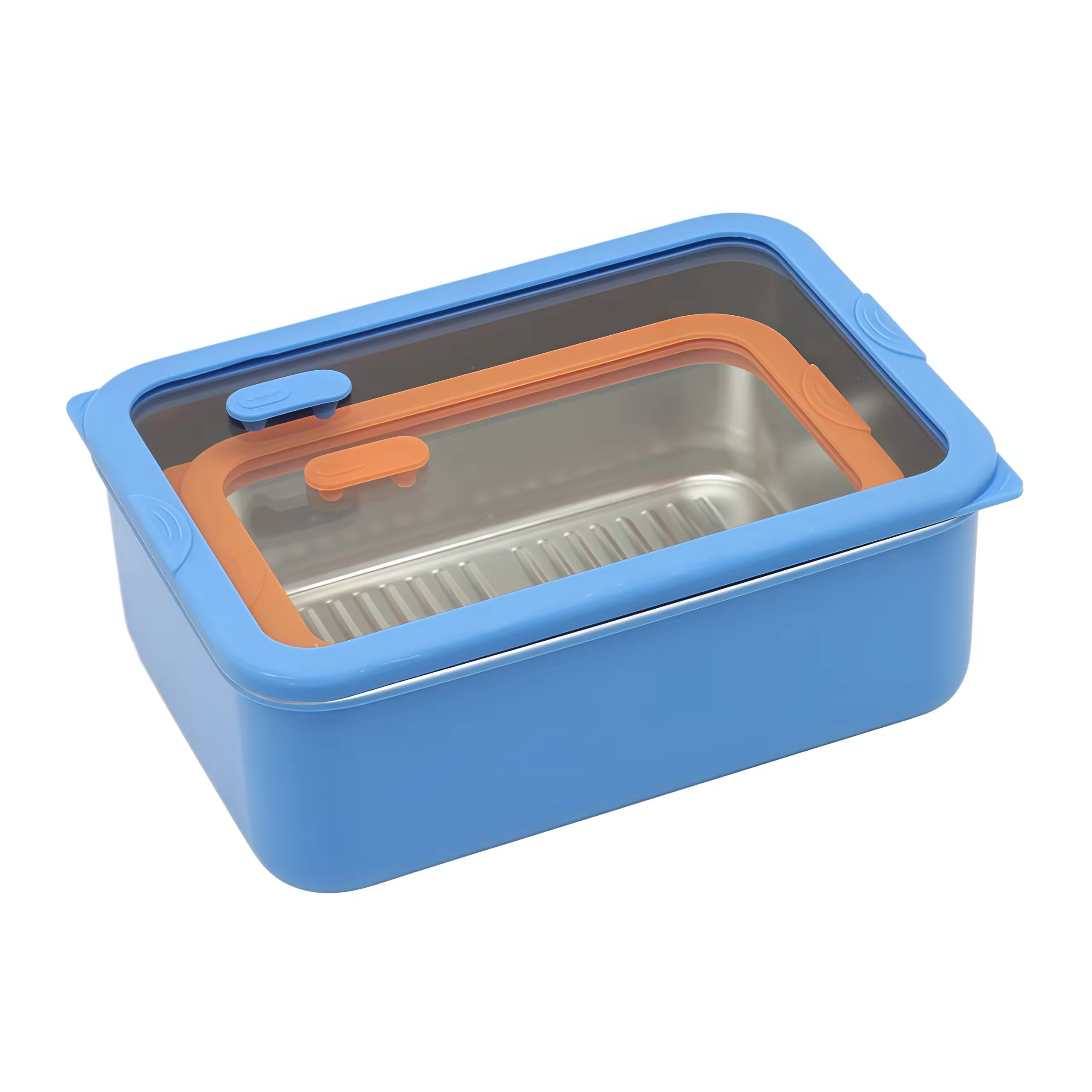 Neues Design 304 Edelstahl Frischhalte-Lunchbox Glasabdeckung Auslaufsichere Heizung Lebensmittelqualität Mikrowellenversiegelte Box