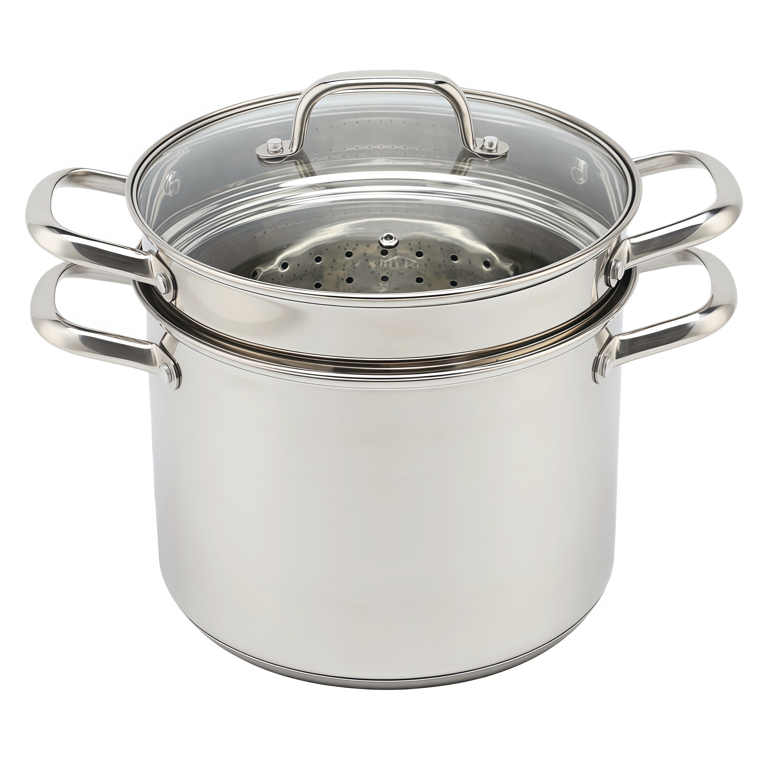 Factory Supply Kitchenware 8-Liter-Nudelkocher aus Edelstahl, 24-cm-Nudelkocher, Dampfgarer mit mehreren Töpfen