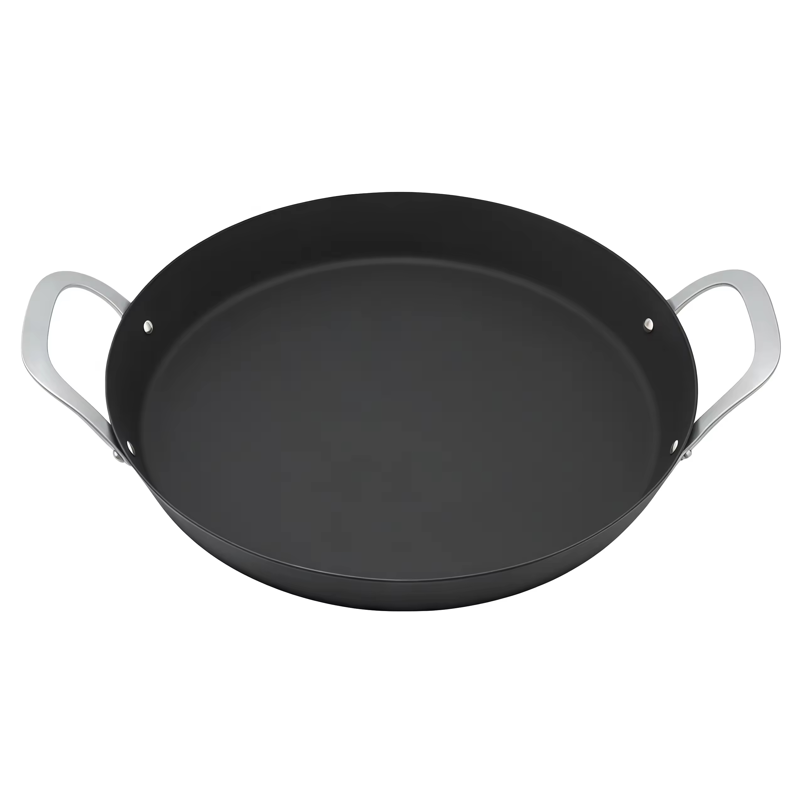 Paella-Pfanne, 14 Zoll/35 cm, im exklusiven Design der Fabrik, aus abgelagertem Karbonstahl, natürlich antihaftbeschichtete Pfannen, Bratpfannen, Induktionskompatibel