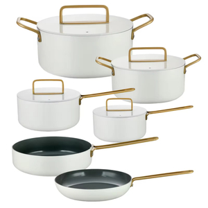 10-teiliges, anpassbares Keramik-Antihaft-Pfannen- und Töpfe-Set, Induktions-Kochgeschirr-Set aus Aluminiumguss, Keramik-Kochgeschirr-Set, Töpfe und Pfannen-Set