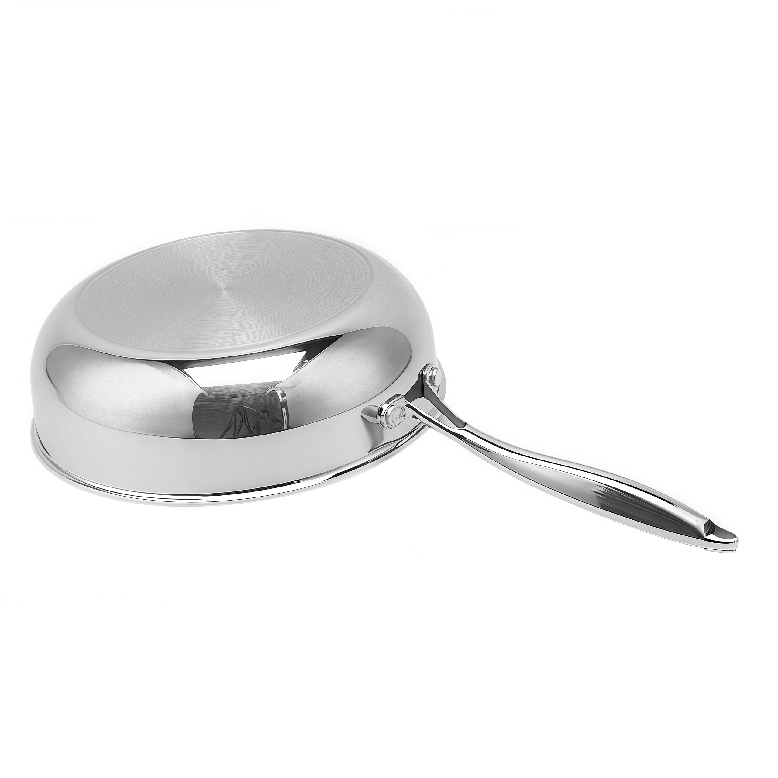 Hybrider TriPly-Edelstahl-Antihaft-Wok mit Griff, ohne Beschichtung, antihaftbeschichtetes Kochgeschirr, unterstützt ODM/OEM, ungiftig, ohne PFAS. PFAS