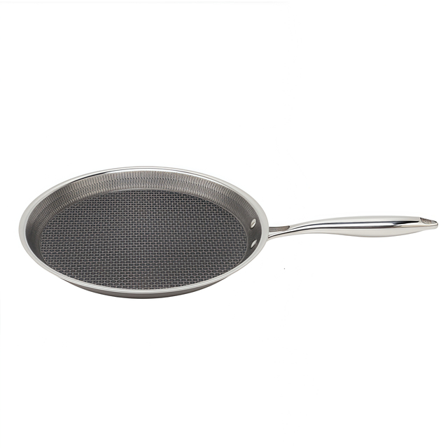 9/10/12 Zoll Kochgeschirr Triply Hybrid Edelstahl-Grillpfanne, Pizzablech, Pfannkuchenpfanne, antihaftbeschichtete Bratpfanne mit PFOA-freier Keramikbeschichtung