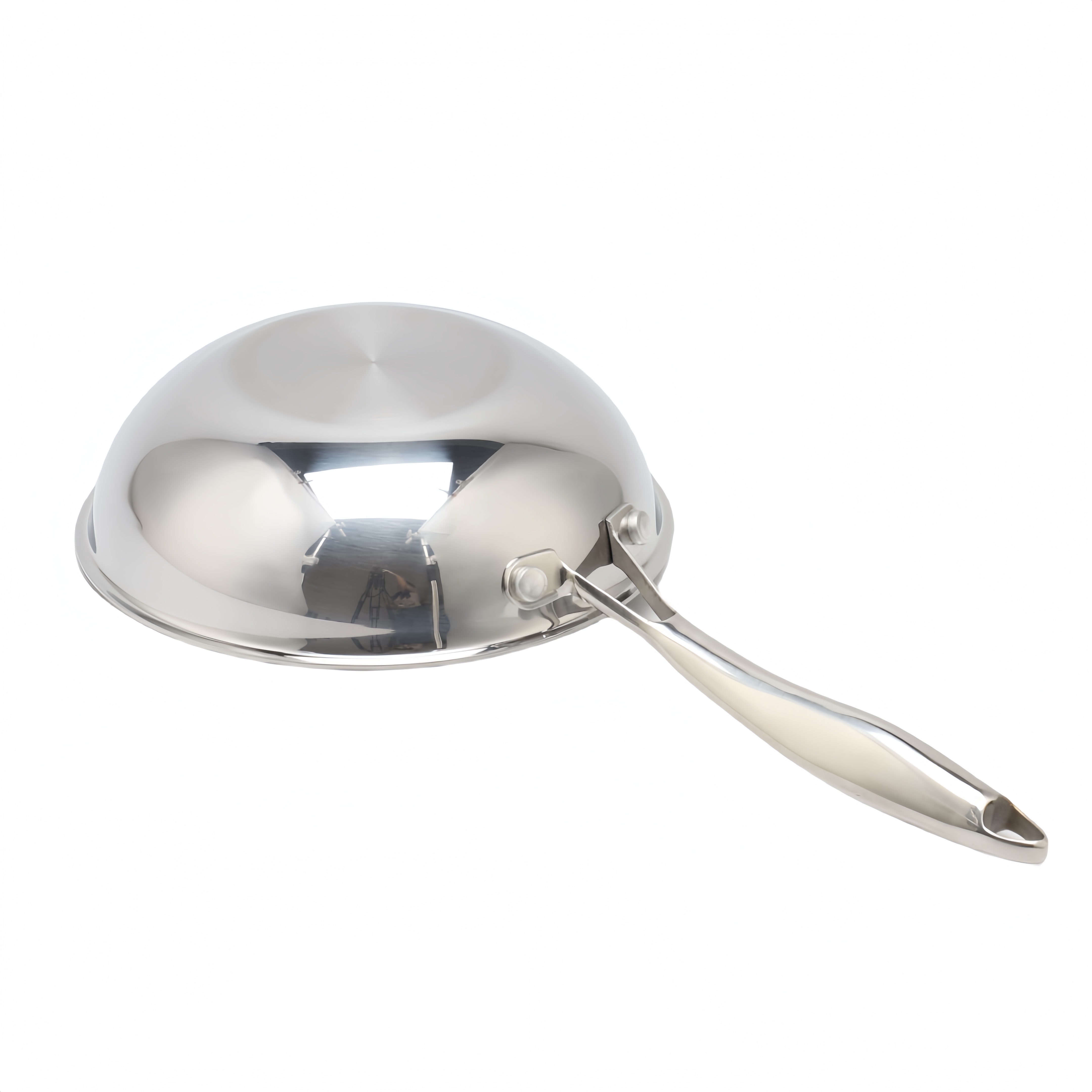 Dreilagige Hybrid-Pfanne und Wok mit doppelten Ohren, PFAS, PFOA-frei, Waben-Edelstahl-Antihaft-Wok-Pfanne, Kochgeschirr mit Glasdeckel