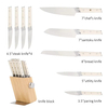 Hochwertiges, traditionelles Küchenmesser-Set aus Metall, klassisches Messerset aus Edelstahl mit Holzblock und Selbstschärfer