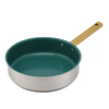 Heißer Verkauf Großhandel Impact Bonded Bottom Edelstahlpfanne 20/24/26/28 cm 8 Zoll/10 Zoll/12 Zoll Keramik-Antihaft-Kochgeschirr-Bratpfanne