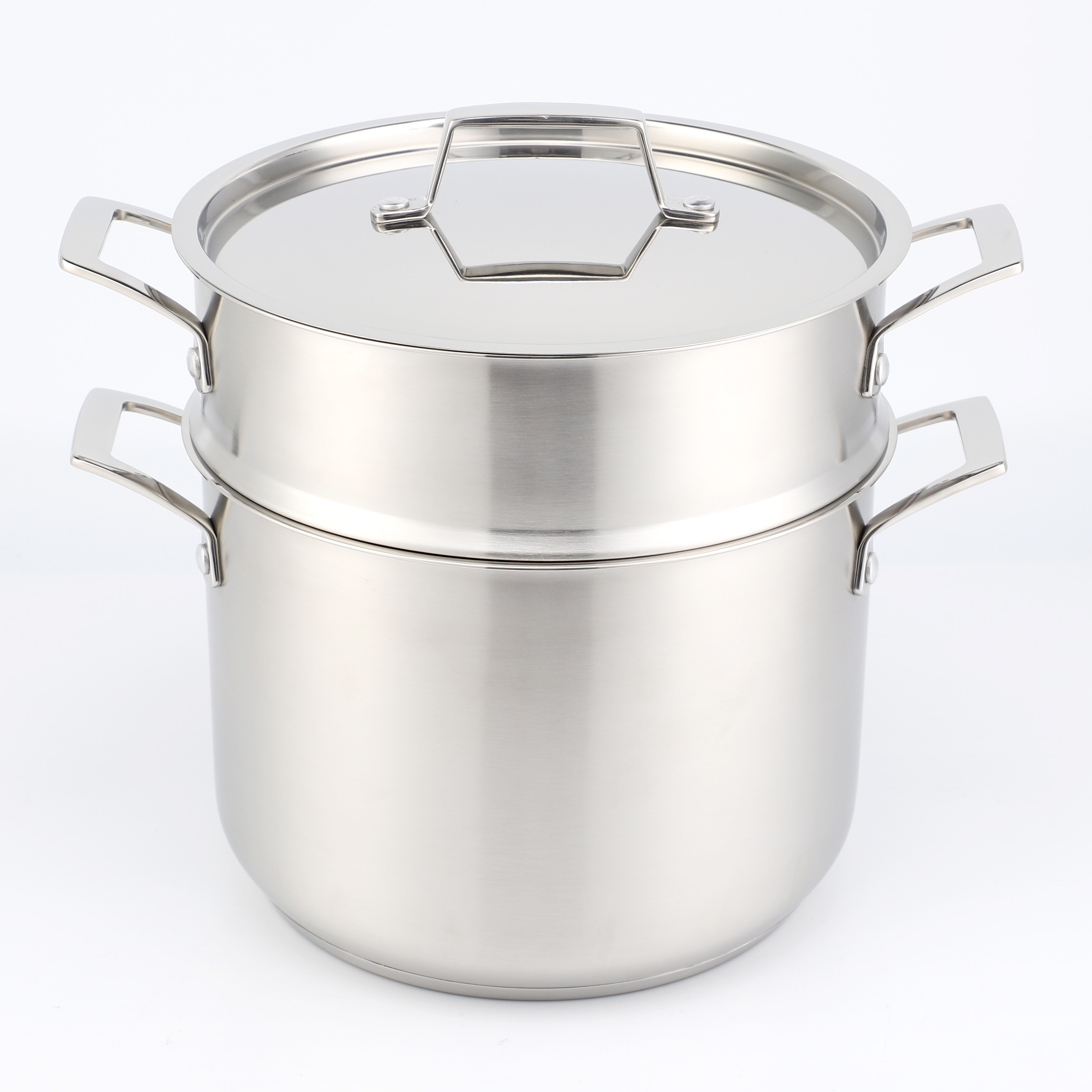 Factory Supply Kitchenware 8-Liter-Nudelkocher aus Edelstahl, 24-cm-Nudelkocher, Dampfgarer mit mehreren Töpfen
