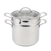 Factory Supply Kitchenware 8-Liter-Nudelkocher aus Edelstahl, 24-cm-Nudelkocher, Dampfgarer mit mehreren Töpfen