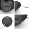Fabrik-exklusives Design, gewürzter Karbonstahl, 14 Zoll/35 cm, Wok-Pfanne, natürlich antihaftbeschichtet, Pfannen, Bratpfannen, Induktionskompatibel