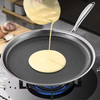 4 Stücke Triply Edelstahl Keine Beschichtung Antihaft-Pizzapfanne Verdickter Gas-Induktionsherd Universeller Topf mit flachem Boden Gebratene Pfanne