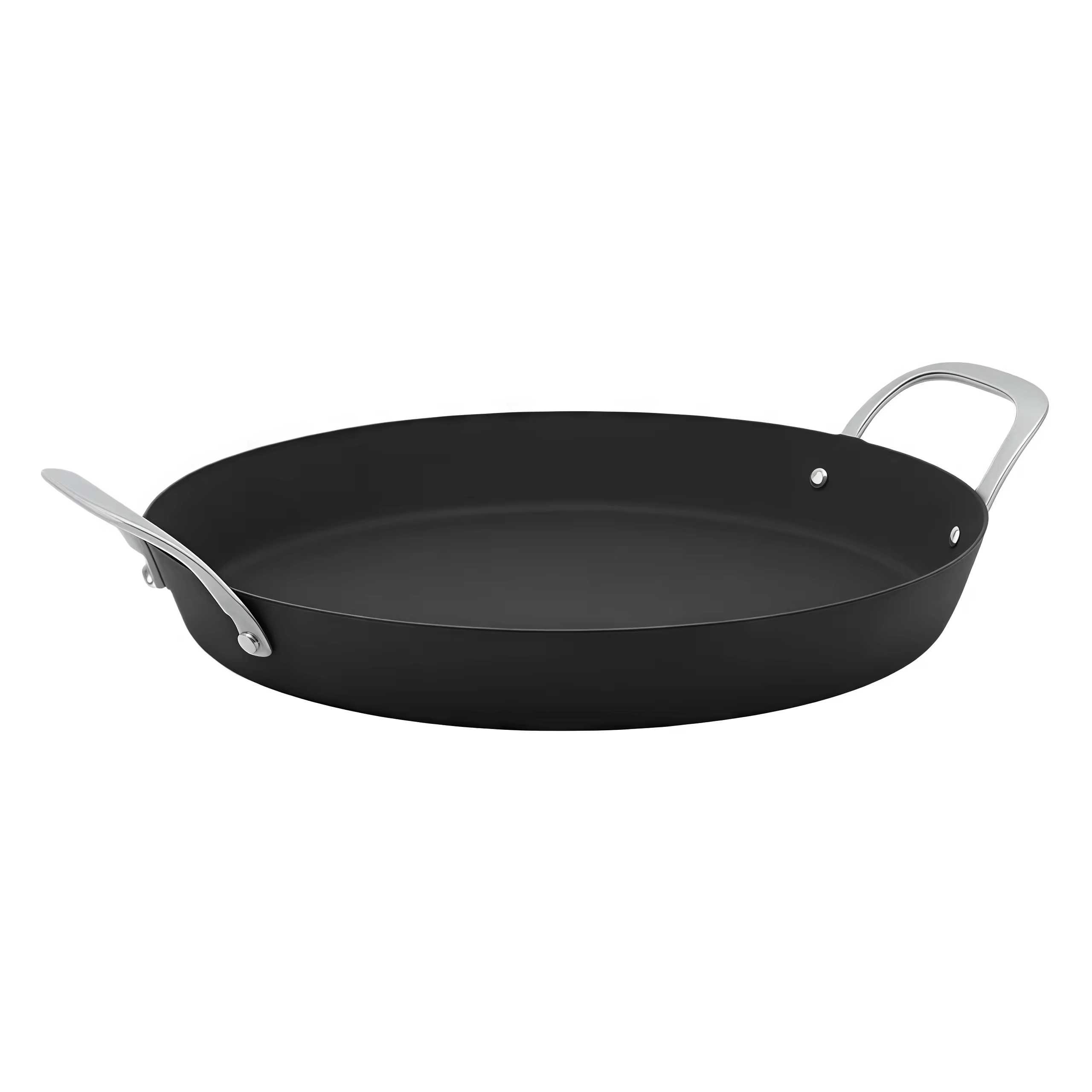 Paella-Pfanne, 14 Zoll/35 cm, im exklusiven Design der Fabrik, aus abgelagertem Karbonstahl, natürlich antihaftbeschichtete Pfannen, Bratpfannen, Induktionskompatibel
