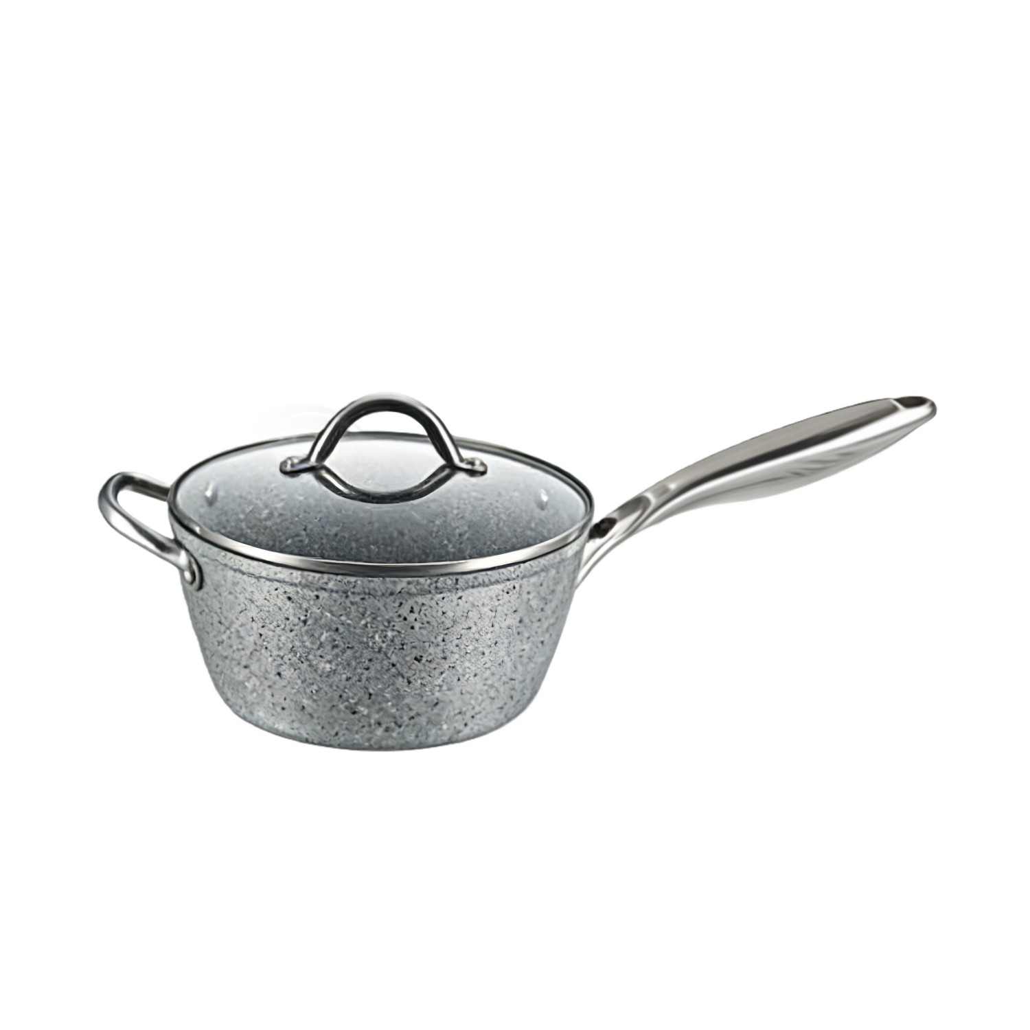 10-teiliges Kochtopf-Set aus recyceltem, schwerem, antihaftbeschichtetem Aluminium für die Küche zu Hause mit Stahlgriff, leicht zu reinigen, Marmor-Finish