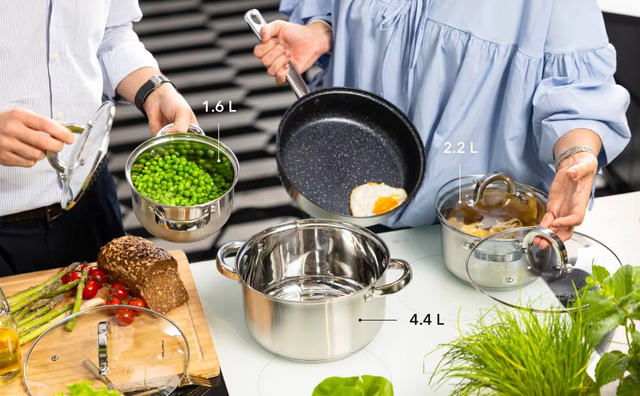 Heißer Verkauf Kochtopf Schwere 5-lagige Basis Edelstahl Auflauf Suppentopf Suppentöpfe Bratpfanne mit Edelstahlgriff