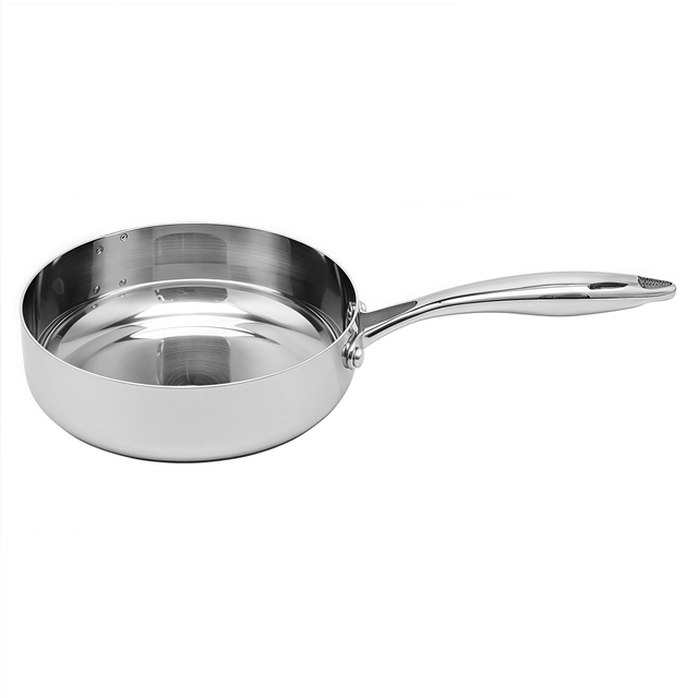 Hybrider TriPly-Edelstahl-Antihaft-Wok mit Griff, ohne Beschichtung, antihaftbeschichtetes Kochgeschirr, unterstützt ODM/OEM, ungiftig, ohne PFAS. PFAS