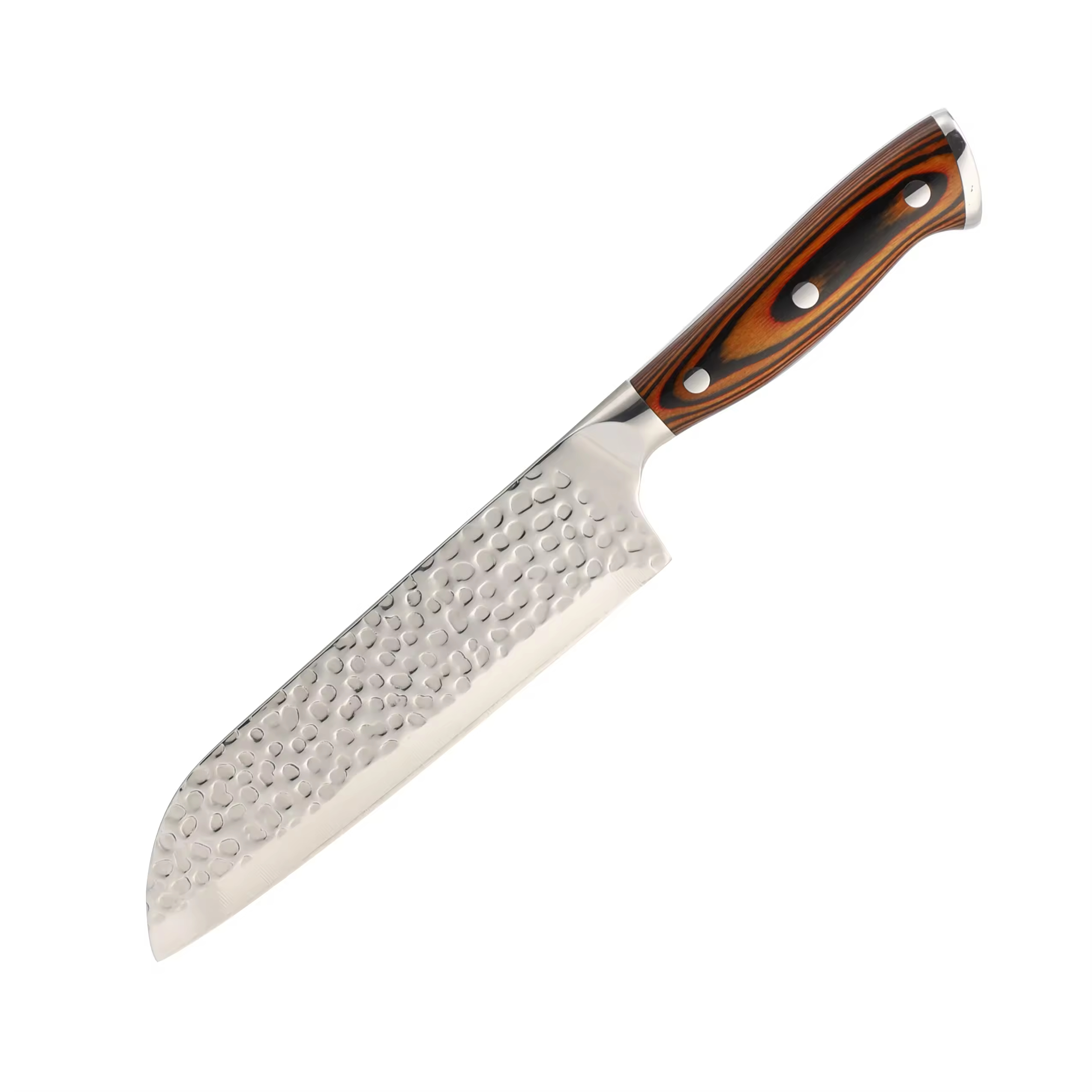 Großhandel 9 PCS Pakka Holz Griff 8-Zoll Santoku Brot Schäl Cleaver Chef Küchenmesser 5cr15 Edelstahl Schere im freien