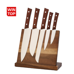 Großhandel 5 PCS Rot Pakkawood Griff 8-Zoll Santoku Brot Schäl Cleaver Steak Chef Küchenmesser 5cr15Mov Edelstahl