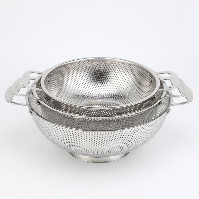 Neue Obst Gemüse Küche Sieb Siebe Set Edelstahl Abfluss Waschen Lagerung Abfluss Korb Edelstahl Mesh Sieb