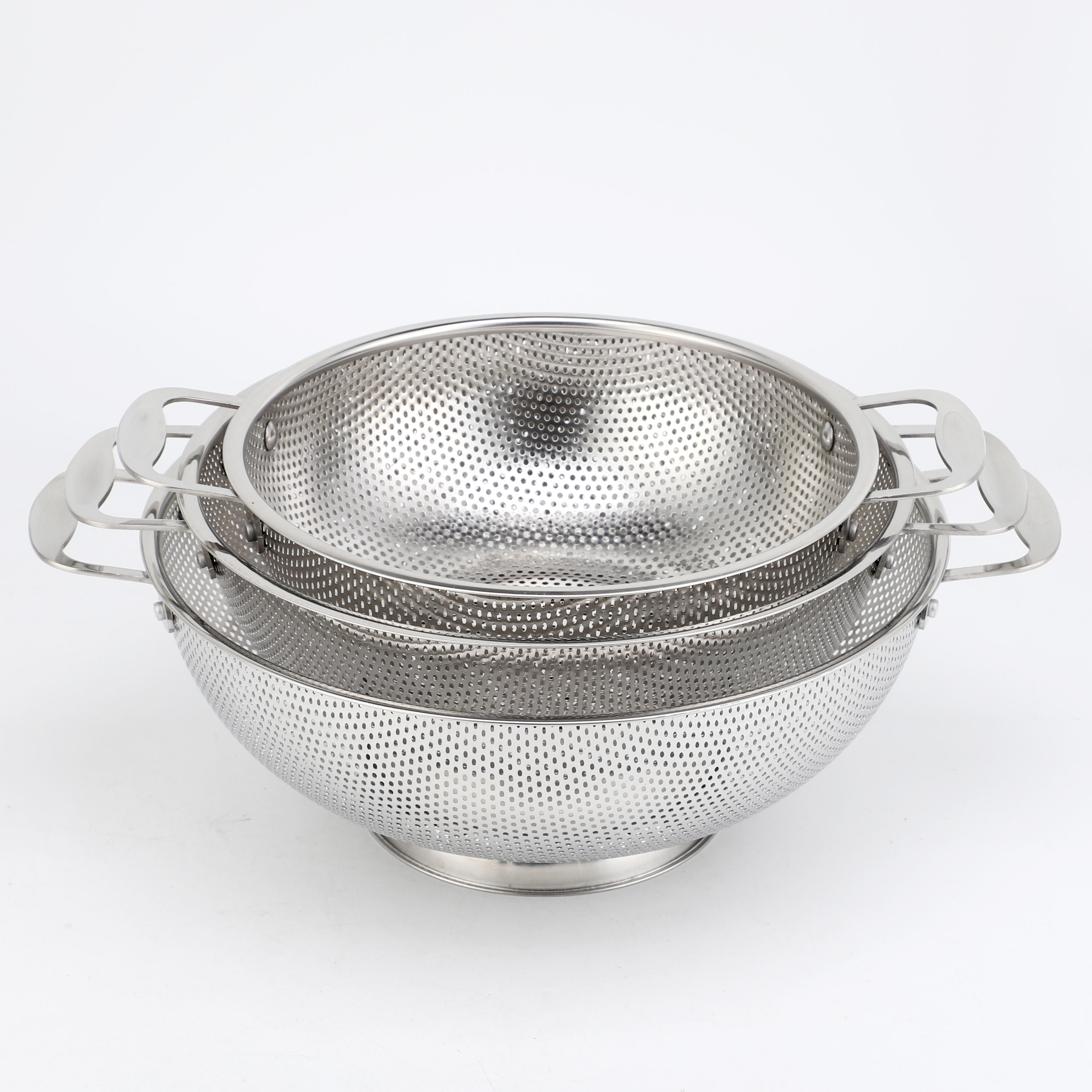 Neue Obst Gemüse Küche Sieb Siebe Set Edelstahl Abfluss Waschen Lagerung Abfluss Korb Edelstahl Mesh Sieb