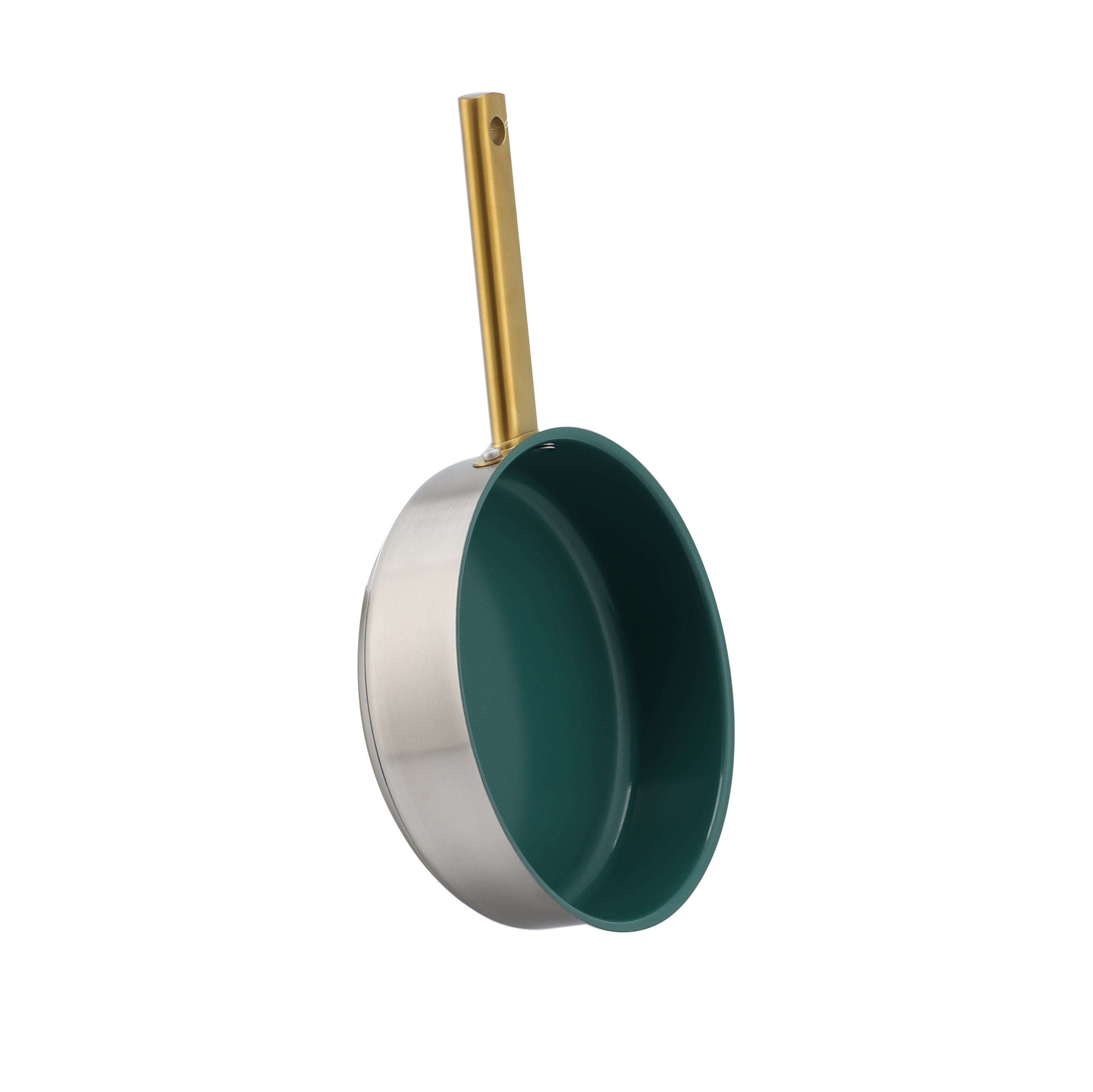 Heißer Verkauf Großhandel Impact Bonded Bottom Edelstahlpfanne 20/24/26/28 cm 8 Zoll/10 Zoll/12 Zoll Keramik-Antihaft-Kochgeschirr-Bratpfanne