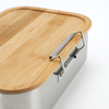 Neuer Bambusdeckel, Edelstahl-Lebensmittelbehälter, Lebensmittelverpackungsbehälter, auslaufsichere Metall-Bento-Lunchbox, Edelstahl-Lebensmittelträger
