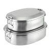 Edelstahl-Sandwichbox, Schule, Metall, Bento-Lunchbox, Kinder-Lebensmittelbehälter mit Deckel, mit auslaufsicherem Deckel