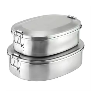 Edelstahl-Sandwichbox, Schule, Metall, Bento-Lunchbox, Kinder-Lebensmittelbehälter mit Deckel, mit auslaufsicherem Deckel