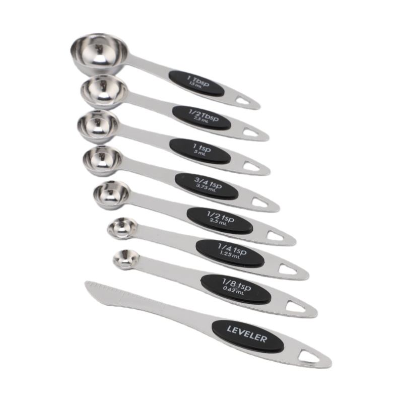 Magnetisches Messlöffel-Set aus Edelstahl mit Nivellierer zum Backen und Löffel