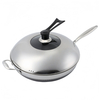 Hybrider TriPly-Edelstahl-Antihaft-Wok mit Griff, ohne Beschichtung, antihaftbeschichtetes Kochgeschirr, unterstützt ODM/OEM, ungiftig, ohne PFAS. PFAS